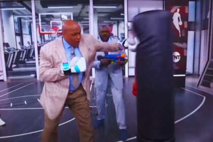 "Charles Barkley's Controversial Workout: Punching Kendrick Perkins' Face on TNT Studio Punchbag!"
