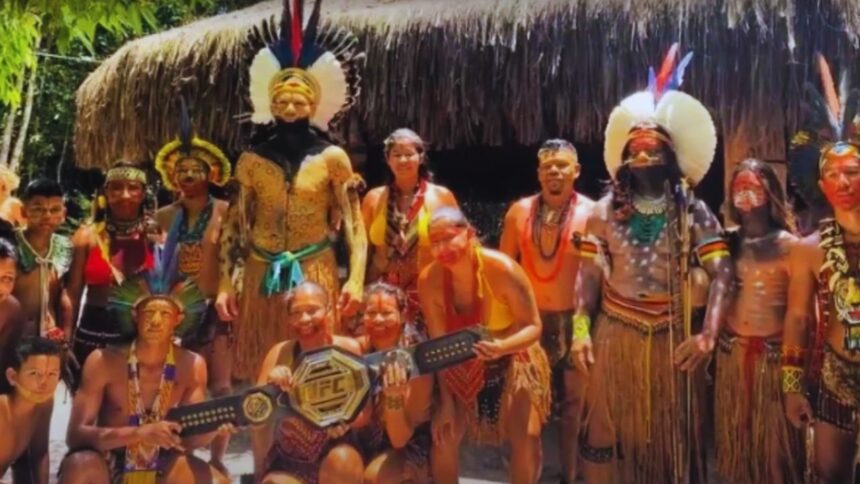 Tribal champion: Pataxó chieftain praises Alex Pereira's success in the UFC and his native origins