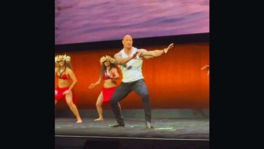 "The Rock was seen performing a dance from 'Moana 2' after making his final WWE appearance."